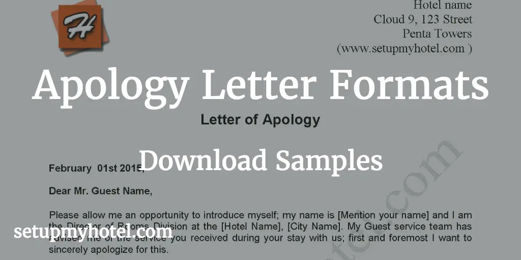 Apology Letter Sample Send To Hotel Guests