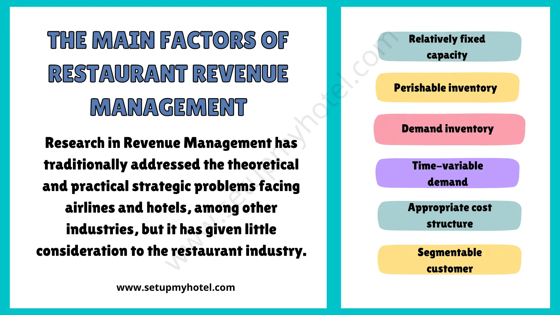 The Main Factors Of Restaurant Revenue Management
