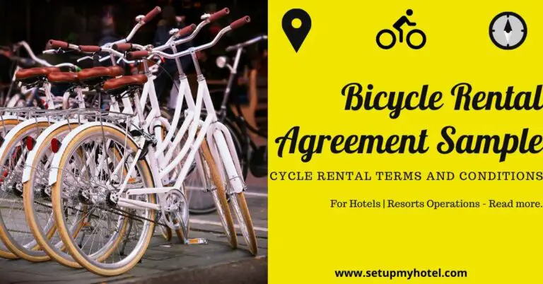 Bicycle Rental Agreement Contract Sample - Hotels 