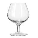 A brandy snifter is a type of glassware specifically designed for serving and enjoying brandy or other types of distilled spirits. It has a distinctive shape that enhances the tasting experience. Here are the key features of a brandy snifter:

Bowl Shape: The brandy snifter has a wide, rounded bowl with a relatively short stem. The wide bowl allows the brandy to be swirled easily, releasing its aromas, while the short stem allows the drinker to hold the glass without warming the contents with their hand.

Narrow Opening: The top of the brandy snifter often has a narrow opening, which helps to concentrate the aromas as the drinker brings the glass to their nose. This design is intended to capture and intensify the complex scents of the brandy.

Size: Brandy snifters typically have a smaller capacity compared to other types of glasses, as brandy is often served in smaller quantities to savor its rich flavors.

Wide Base: The glass often has a wide base, providing stability when placed on a surface. This is important as brandy is often enjoyed by cradling the glass in one's hand, allowing the warmth from the hand to slightly raise the temperature of the brandy, which can enhance its aromatic qualities.

The design of the brandy snifter is intended to optimize the tasting experience of brandy by capturing and concentrating its aromas. It allows the drinker to appreciate the nuances of the spirit, including its flavors and fragrances. The short stem and wide bowl also contribute to the visual appeal and elegance of serving brandy in this type of glass.