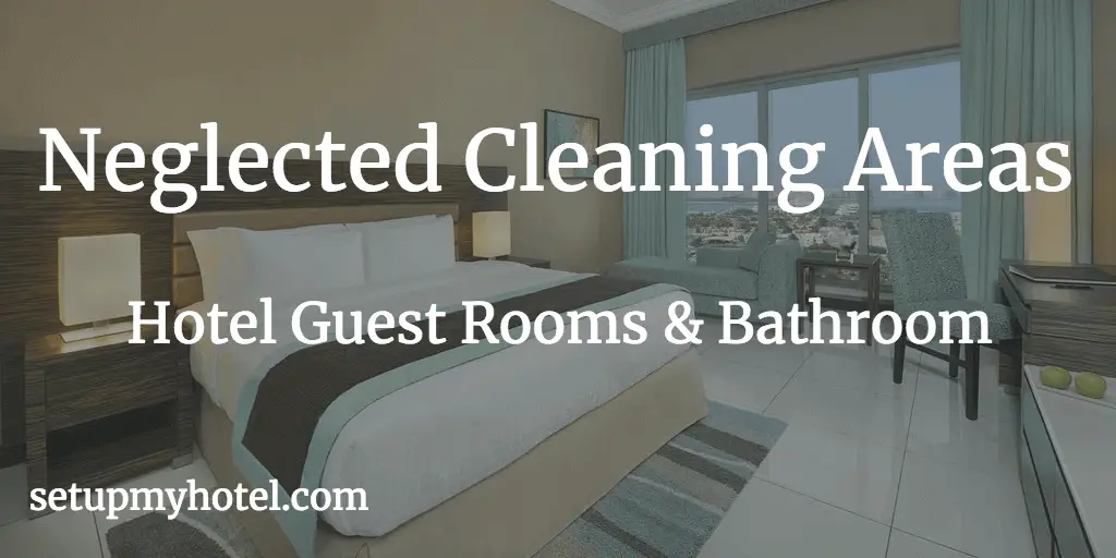 When it comes to hotel guest rooms, there are certain areas that tend to get more attention when it comes to cleaning. However, there are also some commonly neglected areas that could use a little extra attention to ensure a clean and comfortable stay for guests. One area that is often overlooked is the remote control. This is something that is touched by multiple people and rarely gets disinfected. Another area is the light switches. These are frequently touched throughout the day and can harbor germs and bacteria. Another commonly neglected area is the top of the headboard. This is an area that is often out of sight and out of mind, but can collect dust and debris over time. Additionally, the area beneath the bed is often neglected. This can collect dust, debris, and even lost items. Lastly, the carpeting and upholstery in the room are often overlooked. These areas can collect dirt and stains over time, and it's important to regularly deep clean them to keep the room looking and smelling fresh. By paying a little extra attention to these commonly neglected areas during the cleaning process, hotels can ensure a more thorough and hygienic stay for their guests.