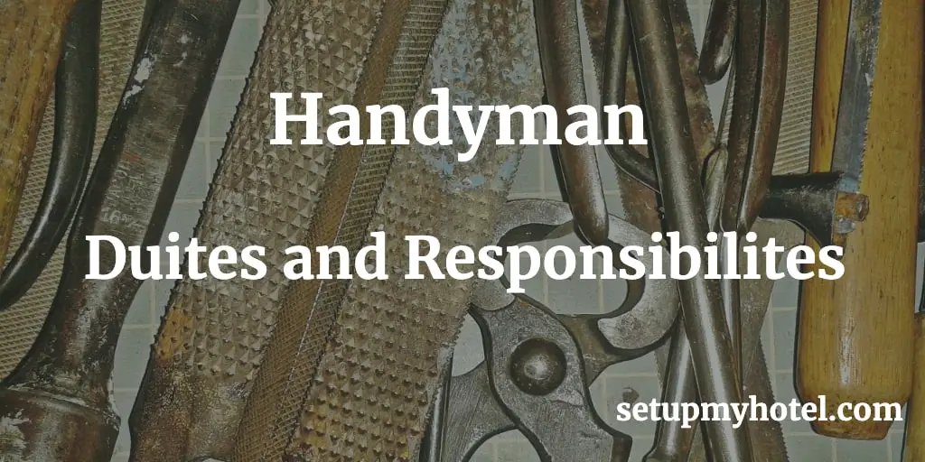 A handyman is a skilled professional who can perform a variety of tasks related to home maintenance and repair. They are generally hired to complete small jobs that don't require the expertise of a specialized contractor. A handyman's job may include fixing leaky faucets, repairing drywall, painting, installing fixtures, and general carpentry work.