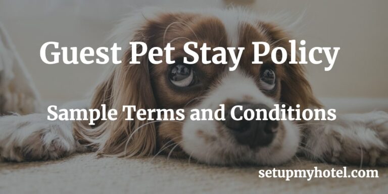 Picture of Guest Pet Stay Policy - Terms and Conditions Sample - SetupMyHotel