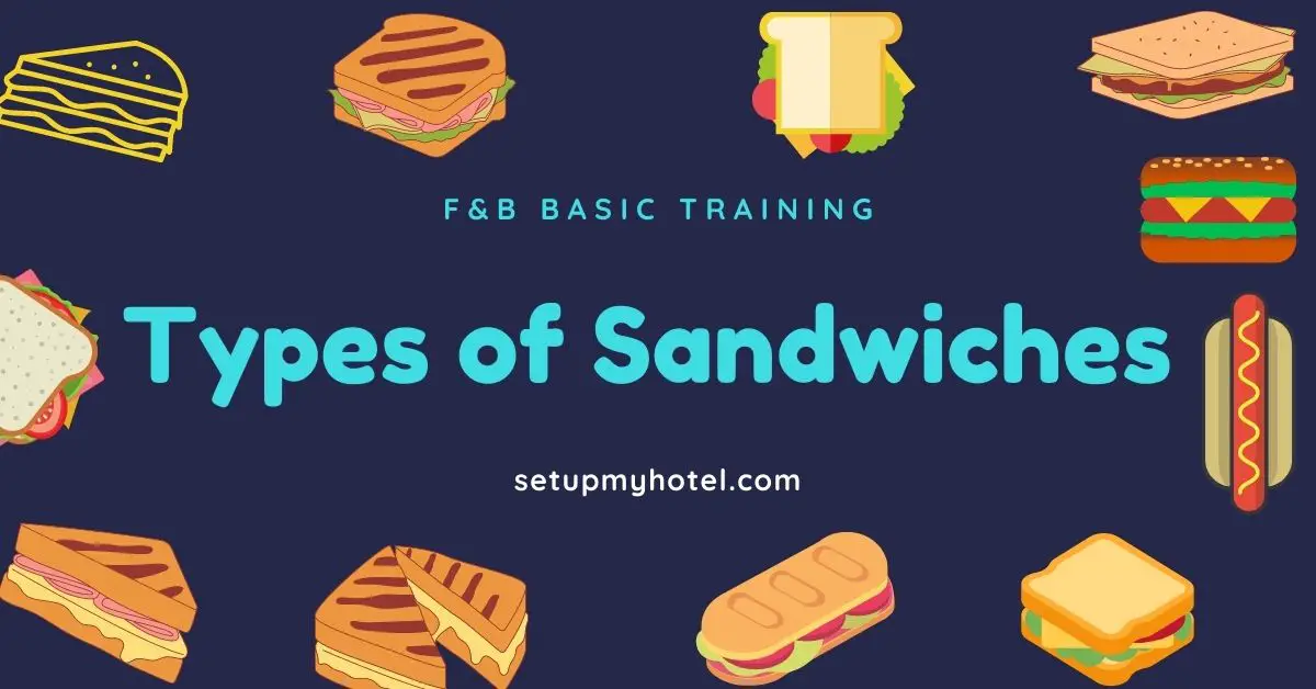 Type of Sandwiches, Sandwiches are a popular food item that are enjoyed all over the world. They are versatile, easy to make, and can be customized to suit individual tastes. There are many different types of sandwiches, each with its own unique flavor and texture. Sandwiches can be classified in a variety of ways, including by the type of bread used, the filling, and the method of preparation. One common way to classify sandwiches is by the type of bread used. There are many different types of bread that can be used to make a sandwich, including white bread, whole wheat bread, rye bread, and sourdough bread. The type of bread used can greatly impact the taste and texture of the sandwich. Another way to classify sandwiches is by the filling. There are countless options when it comes to sandwich fillings, ranging from classic options like ham and cheese, to more exotic options like hummus and roasted vegetables. The filling can be meat-based, vegetarian, or even vegan. Finally, sandwiches can also be classified based on the method of preparation. Some sandwiches are toasted or grilled, while others are served cold. Some sandwiches are made with two slices of bread, while others are open-faced and only have one slice of bread. Whether you prefer a classic ham and cheese sandwich or something more adventurous, there is a sandwich out there for everyone. Experiment with different types of bread, fillings, and preparation methods to find your perfect sandwich.