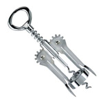 A wine opener, also known as a corkscrew, is a tool specifically designed for removing corks from wine bottles. There are several types of wine openers, each with its own design and method of operation. Here are some common types:

Waiter's Corkscrew:

Also known as a "wine key" or "sommelier knife."
Compact and versatile, often used by waiters and wine professionals.
Typically includes a small knife for cutting foil, a screw for removing corks, and a hinged lever for leverage in pulling out corks.
Winged Corkscrew:

Features a central screw that is twisted into the cork.
Two hinged wings on either side are lifted, pulling the cork out as the screw is turned.
The wings give extra leverage and make it easier to extract the cork.
Lever Corkscrew:

Also known as a "rabbit" or "lever arm" corkscrew.
It has a lever mechanism that makes cork removal easier with a simple up-and-down motion.
Electric Wine Opener:

Powered by batteries or electricity.
Operates with the push of a button, making it an easy and convenient option for those who may have difficulty using manual openers.
Ah-So Corkscrew:

Also called a "two-pronged" or "butler's friend" corkscrew.
Consists of two thin metal prongs that are inserted on either side of the cork and twisted to remove it without damaging the cork.
Pump Air Pressure Corkscrew:

Uses air pressure to push the cork out of the bottle.
Typically includes a needle that is inserted into the cork, and then air is pumped to release the cork from the bottle.
Screwpull or Tabletop Corkscrew:

Secured to a tabletop or countertop.
Operated by turning a handle to insert the screw into the cork and then lifting the handle to extract the cork.
When choosing a wine opener, consider factors such as ease of use, the type of cork it can handle, and personal preference. Some wine enthusiasts may have multiple types of openers for different occasions or wine varieties. It's also essential to handle wine bottles with care to prevent damage to the cork and ensure the wine's quality.