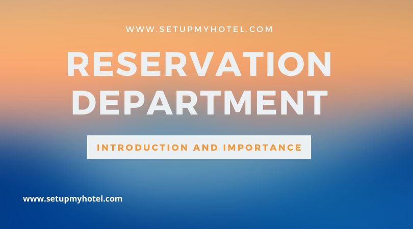 The term reservation is defined as ‘blocking a particular room type for a guest, for a definite period, for a particular guest'. To ensure a safe and secure place to stay during their visit to another town, guests generally prefer to make reservations in hotels and other types of accommodation units. All hotels will readily accept reservations and bookings to achieve high occupancy and maximize their room revenue. When a guest makes a reservation for a definite period it is expected that the hotel will accept and honour its commitment by a contract between the hotel and the guest.