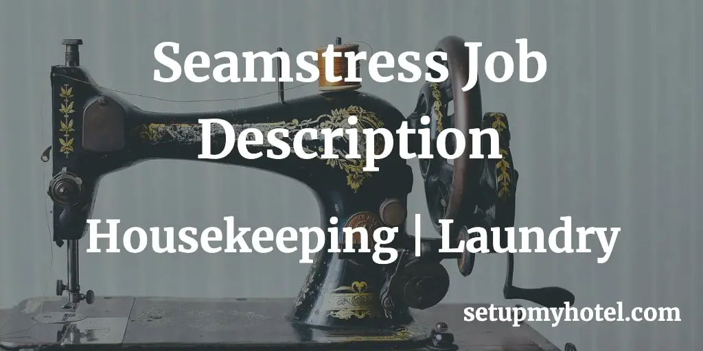 A seamstress in housekeeping is a skilled professional who is responsible for making and mending clothing, linens, and other textiles used in a household. Their job description includes measuring, cutting, sewing, and repairing garments and other fabrics. They may also be responsible for maintaining and organizing the household's textile inventory and ensuring that it is well-stocked and in good condition.