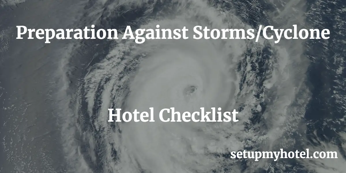 Hotels located in areas prone to storms, cyclones, and floods need to be well-prepared to ensure the safety of their guests and staff. A comprehensive plan should be in place that covers all aspects of emergency preparedness, from evacuation procedures to communication protocols. Firstly, it is important to assess the risks and vulnerabilities of the hotel's location and take appropriate steps to mitigate these risks. This may include reinforcing the building's structure, installing shutters or storm windows, and securing loose items that could become dangerous projectiles in high winds. In addition, hotels should have a clear evacuation plan in place that is regularly reviewed and updated. This plan should include designated safe areas, emergency exits, and a communication strategy to ensure that guests and staff are aware of the situation and what actions they need to take. Hotels should also have emergency supplies readily available, such as first aid kits, food, water, and temporary shelter. Staff should be trained to respond quickly and effectively in an emergency situation and have the necessary skills to provide basic first aid. Finally, communication with guests is key in any emergency situation. Hotels should have a clear communication plan that includes regular updates on the situation, instructions on what to do, and contact information for emergency services. By taking these steps, hotels can ensure that they are well-prepared for storms, cyclones, and floods, and can provide a safe and secure environment for their guests and staff.