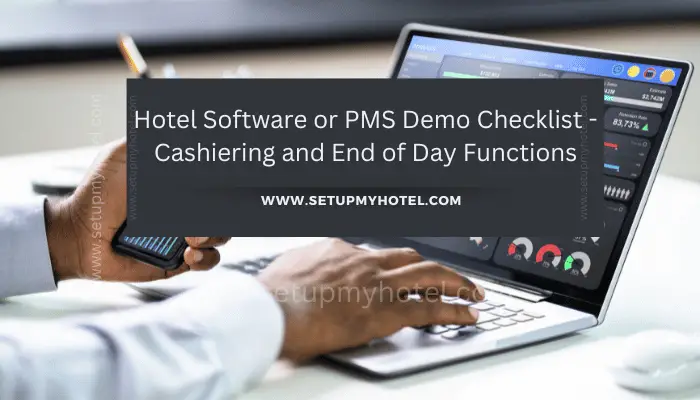 When considering a hotel software or PMS (Property Management System), it is important to ensure that it offers comprehensive cashiering and end of day functions. These features are crucial to the smooth operation of any hotel or hospitality business. Firstly, the cashiering function should allow for easy and efficient processing of guest payments and transactions. This includes the ability to accept multiple forms of payment such as credit cards, cash, and checks. The system should also be able to generate accurate and detailed receipts for guests, as well as provide real-time updates on the status of their accounts. Secondly, the end of day function is essential for efficiently closing out the day's transactions and reconciling the hotel's financial records. This includes the ability to generate detailed reports on revenue, occupancy rates, and other important metrics. The system should also be able to automatically perform tasks such as posting room charges, adjusting taxes, and allocating revenue to the appropriate departments. Overall, a hotel software or PMS with robust cashiering and end of day functions can greatly streamline the operations of a hotel or hospitality business, saving time and improving accuracy and efficiency. When evaluating different systems, be sure to carefully review these features to ensure that they meet the specific needs of your business.