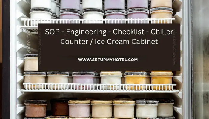 This checklist should cover all the aspects of the chiller counter and ice cream cabinet, including the cleanliness of the machine, the temperature control, the stock availability, and the overall functionality. By keeping a close eye on all these elements, hotels can ensure that their guests have a pleasant experience and enjoy the best quality food items.