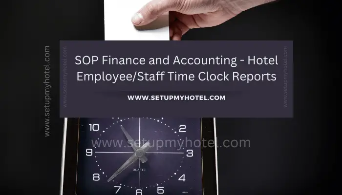 The SOP (Standard Operating Procedure) for finance and accounting in hotels should include guidelines on how to generate and analyze these reports. The SOP should specify the types of reports that need to be generated, the frequency of generating them, and who is responsible for generating them.