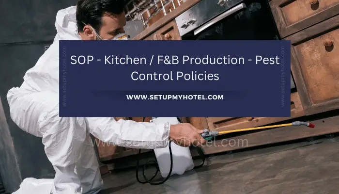 Pest control is a crucial aspect of maintaining a clean and safe kitchen or food and beverage production area. It is important to have a standard operating procedure (SOP) in place to ensure that all necessary measures are taken to prevent pests from entering and contaminating the area.