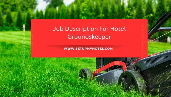 As a hotel groundskeeper, your job will be to maintain the exterior of the hotel and the surrounding property. You will be responsible for ensuring that the hotel grounds are clean, well-maintained, and visually appealing for guests.