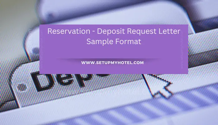 We hope this letter finds you well. We are writing to you today to request a deposit for your upcoming reservation with us. As you are aware, we require a deposit to secure all bookings and ensure that our guests have a seamless experience with us. The deposit amount required will be [insert amount] and can be paid through [insert payment method]. Please note that we will not be able to confirm your reservation until the deposit has been received. We understand that unexpected circumstances may arise, and if you need to cancel your reservation, please let us know as soon as possible. While the deposit is non-refundable, we may be able to transfer it to a future reservation with us. We are excited to have you stay with us and look forward to providing you with an unforgettable experience. If you have any questions or concerns, please do not hesitate to contact us.