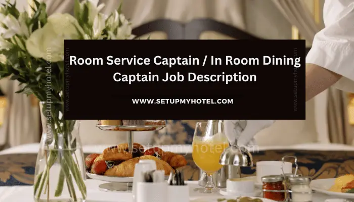 The position of Room Service Captain/Supervisor is an important one in the hospitality industry. As a Room Service Captain/Supervisor, you will be responsible for overseeing the room service department and ensuring that guests receive the highest level of service possible. Some of the key duties of a Room Service Captain/Supervisor include managing and training staff, developing and implementing procedures and policies, overseeing inventory and ordering supplies, maintaining a high level of cleanliness and organization, and ensuring that all guest requests are handled promptly and efficiently. To be successful in this role, you will need to have excellent communication and interpersonal skills, a strong attention to detail, and the ability to work well under pressure. You will also need to be able to multitask and prioritize effectively in order to meet the needs of guests and staff alike. If you are passionate about providing top-notch service and have a desire to work in the hospitality industry, then a career as a Room Service Captain/Supervisor may be right for you. With the right training and experience, you can excel in this exciting and rewarding role.