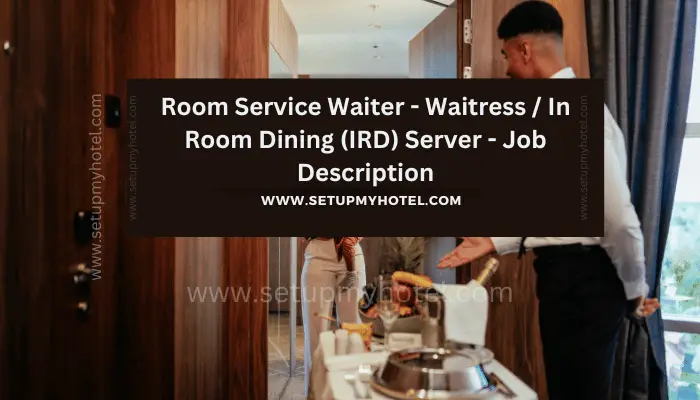 The role of a Room Service Order Taker or In Room Dining Order Taker is vital to ensuring guests have an enjoyable and comfortable stay at a hotel. These individuals are responsible for taking orders from guests for meals and drinks that will be delivered to their rooms. To excel in this role, one must possess excellent communication skills, customer service skills, and have a thorough knowledge of the hotel's menu and offerings. It's also important for them to be able to work well under pressure, as they will often receive multiple orders at once and must ensure they are accurate and delivered in a timely manner. In addition to taking orders, Room Service Order Takers and In Room Dining Order Takers may also be responsible for setting up and delivering the orders to the guest's room. They must do so with care and attention to detail, ensuring that the order is complete and presented in an attractive and appetizing manner. Overall, the role of a Room Service Order Taker or In Room Dining Order Taker requires a combination of hospitality, communication, and organizational skills. Those who excel in this role can help create a memorable experience for guests and contribute to the success of the hotel.