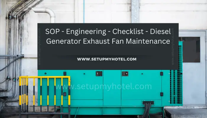 Regular maintenance of the diesel generator exhaust fan is important to ensure its efficient operation. It is recommended to perform the maintenance at least once every six months or more frequently based on the manufacturer's recommendations and usage.