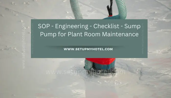 Sump Pump for Plant Room Maintenance