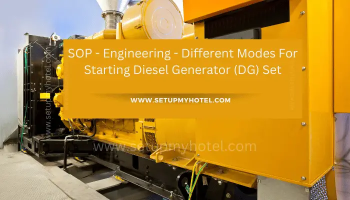 Diesel Generator (DG) sets are an essential part of any hotel's power backup system. In the event of a power outage, the DG sets kick in automatically to ensure uninterrupted power supply to the hotel's essential services and guest rooms. However, starting a DG set is not as simple as pressing a button. There are different modes for starting a DG set, and each mode is designed to cater to different requirements.
