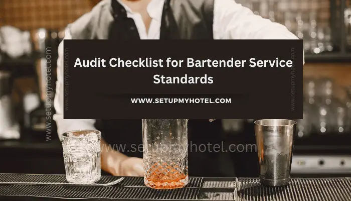 As a bartender, it is important to adhere to high service standards to ensure customer satisfaction and repeat business. To help achieve this, using an audit checklist can be a helpful tool. Here are some elements that could be included in a bartender service standards audit checklist: Appearance: Bartenders should maintain a clean and professional appearance, including wearing clean uniforms and having well-groomed hair and nails. Greeting: Bartenders should greet customers promptly and warmly, making eye contact and smiling. Knowledge: Bartenders should have a thorough knowledge of the menu and be able to answer any questions customers may have. Efficiency: Bartenders should work efficiently, taking orders quickly and ensuring drinks are prepared in a timely manner. Accuracy: Bartenders should ensure that drinks are prepared accurately according to the customer's order. Presentation: Drinks should be presented in an appealing manner, with appropriate garnishes and glassware. Cleanliness: Bartenders should maintain a clean and organized workspace, including wiping down surfaces and cleaning equipment regularly. Attitude: Bartenders should maintain a positive attitude, even in challenging situations, and handle customer complaints or concerns with professionalism and empathy. By incorporating these elements into an audit checklist, bartenders can ensure that they are providing excellent service to their customers and upholding high service standards.