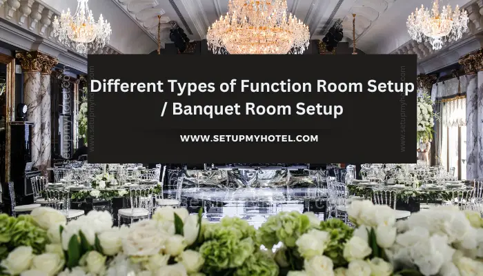 Function rooms or banquet rooms are versatile spaces that can be set up in various ways to accommodate different types of events. The choice of function room setup can greatly affect the success of an event, from the flow of the event to the comfort of the guests. The Design and decor of function rooms, like the food and beverages that are served in them, can take many forms. A simple coffee break can be served in an undecorated themeless room, while an elaborate reception, meeting, or reception has a complex layout and decorations to fit the theme. Here are some common types of function room setup: Theater Style - This is a popular setup for meetings or presentations where the focus is on a speaker or a screen. Chairs are arranged in rows facing the stage or podium, with a center aisle for easy access. Classroom Style - This setup is ideal for training sessions or workshops where attendees need to take notes or use laptops. Tables are arranged in rows or clusters with chairs on one side, facing the front of the room. Boardroom Style - This setup is perfect for small meetings or discussions where everyone needs to be seated around a table. The table is arranged in a rectangular or oval shape, with chairs placed around it. U-Shape Style - This setup is ideal for small group discussions or workshops where interaction and collaboration are necessary. Tables are arranged in a U-shape with chairs placed around them, facing inward. Banquet Style - This is a popular setup for formal events such as weddings, galas or award ceremonies. Tables are arranged in rows, with chairs on both sides and facing the stage or head table.