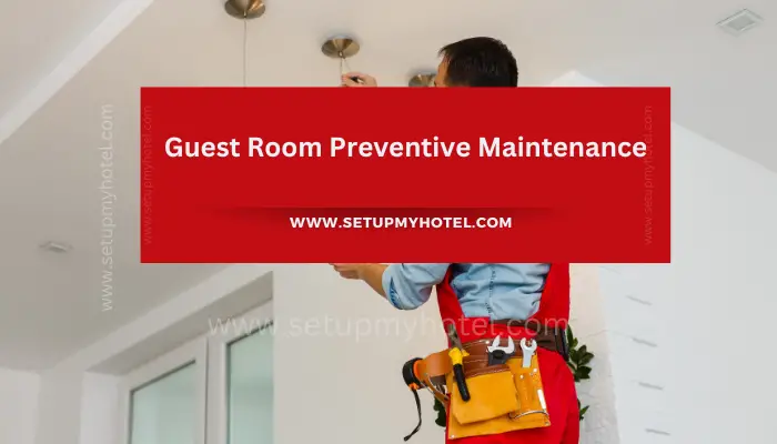 Preventive maintenance is essential in ensuring that hotel guest rooms are always in top condition. It involves regular inspections, repairs, and replacements of various components and systems within the room. This includes checking the HVAC system, plumbing, electrical, and lighting systems, as well as the furniture and fixtures. Regular preventive maintenance not only ensures the comfort and safety of guests but also helps to prevent costly repairs and downtime in the future. It also helps to maintain the overall appearance and cleanliness of the room, making it more attractive to potential guests. Hotel staff should follow a comprehensive preventive maintenance schedule to ensure that every room is inspected and maintained on a regular basis. This should include a checklist of tasks to be completed, such as changing air filters, checking for leaks, replacing light bulbs, and cleaning carpets and upholstery. By prioritizing preventive maintenance in hotel guest rooms, hotel owners and managers can ensure that their guests have a comfortable and enjoyable stay, while also protecting their investment and reputation.