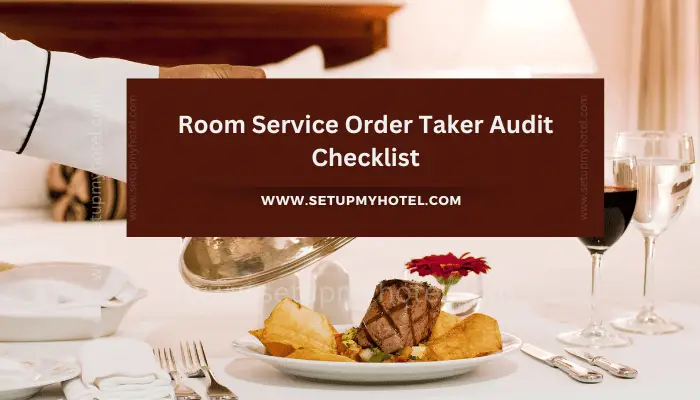 In order to ensure that our room service order takers are providing excellent service to our guests, we have created an audit checklist that should be followed regularly. The checklist includes items such as verifying the guest's room number and name, repeating the order back to the guest for accuracy, and confirming the delivery time. Additionally, the checklist includes reminders to always use polite language and to thank the guest for their order. By following this checklist, we can ensure that our room service team is providing top-notch service to our guests every time.